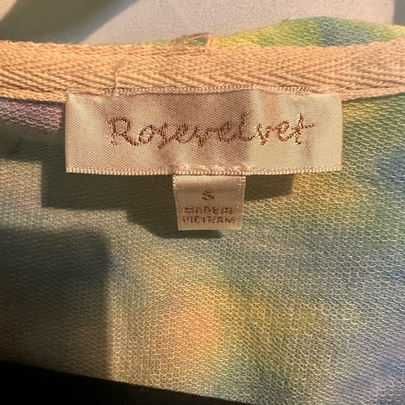 Rose Velvet Pastel Tie-Dye Top in Yellow, Pink & Blue - Picture 2 of 9